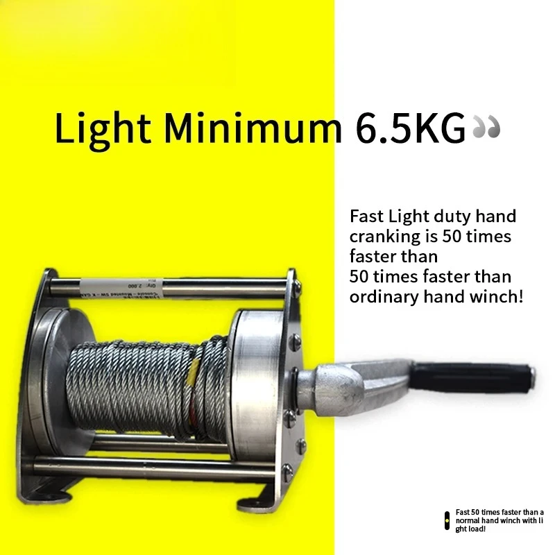 Stainless Steel Traction Lifting Winch 0.2 Tons 0.5 Tons 0.8 Tons Silent Double Speed Hand Crank Winch Small Hand Crank Winch