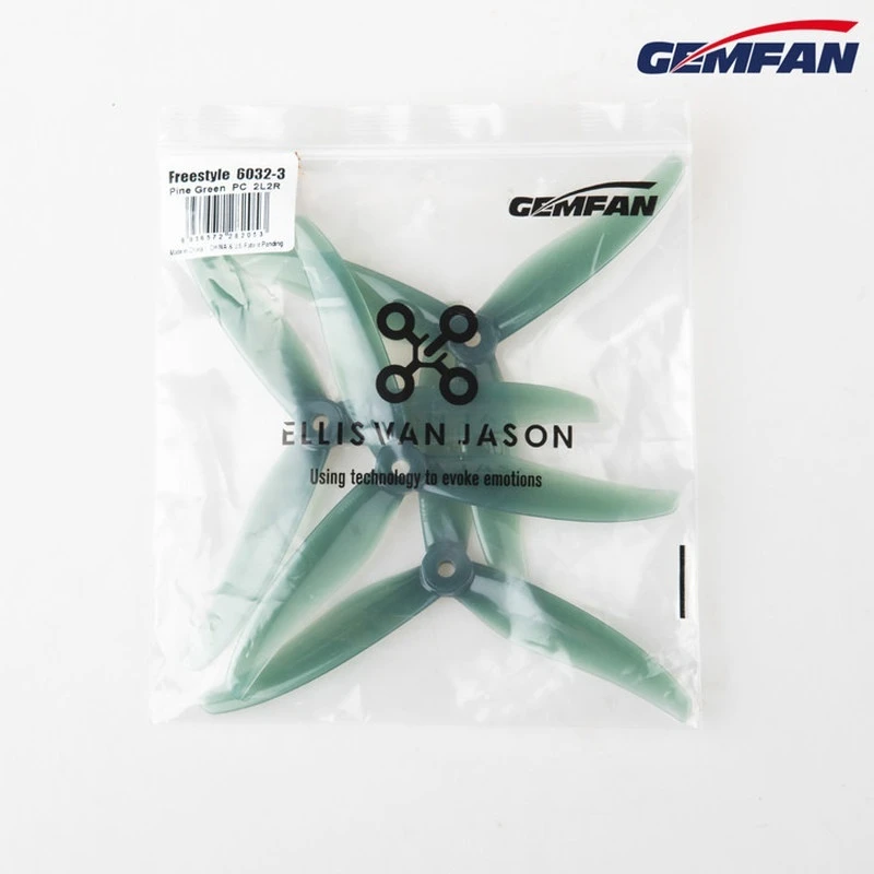 Gemfan 6032 Three Blade Propeller Balanced Durable Transparent Green Fpv Freestyle Racing Drone Replacement Prop Blades