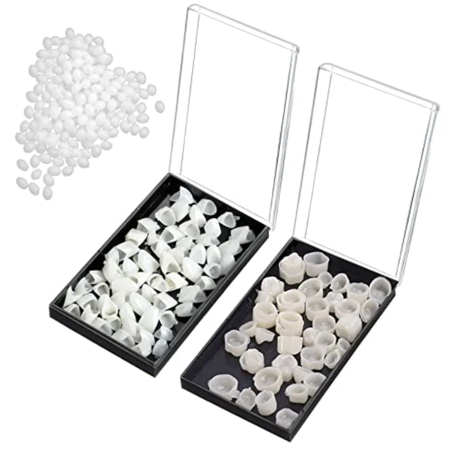 120 Pieces Fake Tooth Cap Crown Veneers Front Back Anterior and Molar Posterior Teeth with Thermal Beads Cap Filler for Teachin