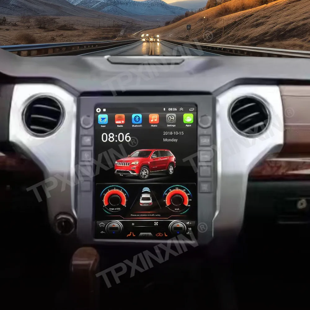 

Автомагнитола CarPlay для Toyota Tundra 2015-2020, мультимедийный плеер с вертикальным экраном 12,1 дюйма, Android, головное устройство с GPS-навигацией