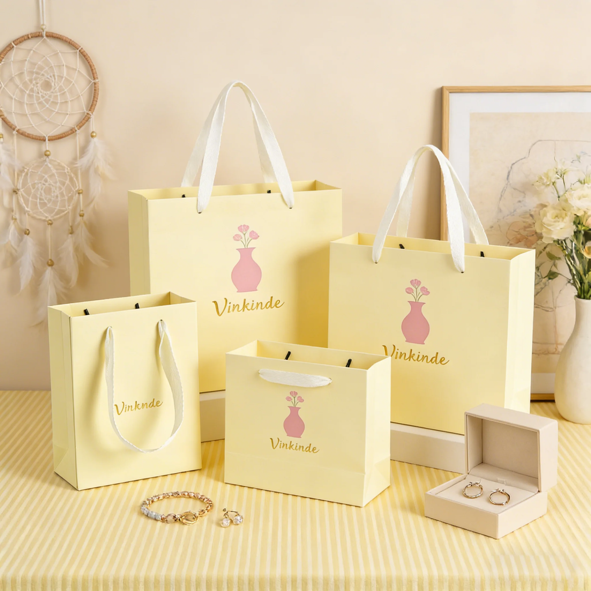 

Персонализированные подарочные пакеты для праздников, 50 шт., бумажные пакеты для украшений с ручками, сумки для покупок, подарочные пакеты на День святого Валентина и свадьбу