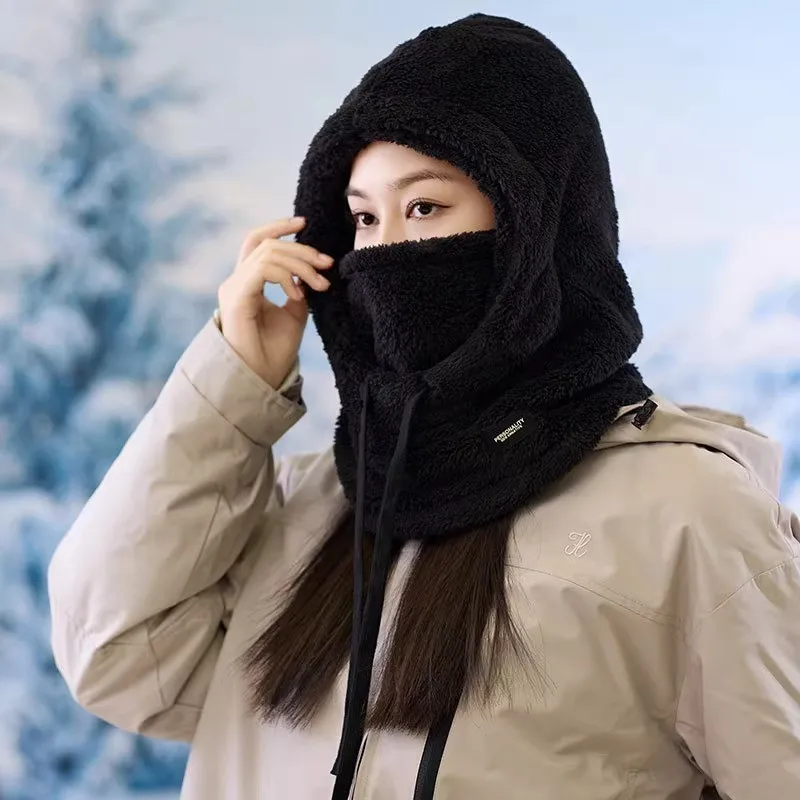 Winter Warm Thermal Windproof Balaclava Ski Hood Motorcycle Face Cover Polar Fleece Adjustable Cycling Neck Cover Full Face Mask