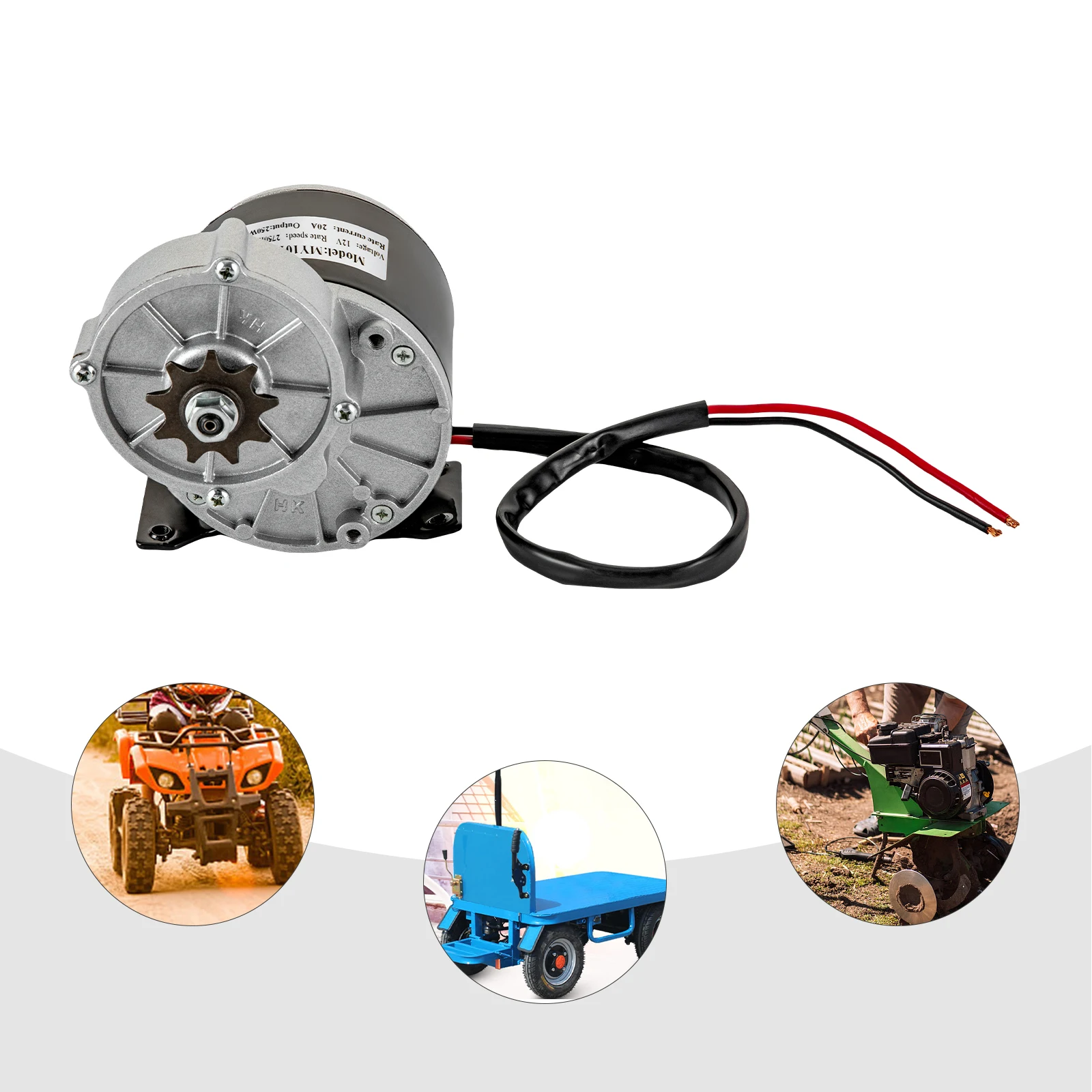 

250W 12V Gear Reduction Electric Motor, Electric Bicycle Brushed Motor Reductor, Brushed DC Motor 2750RPM For Motorized Bicycles