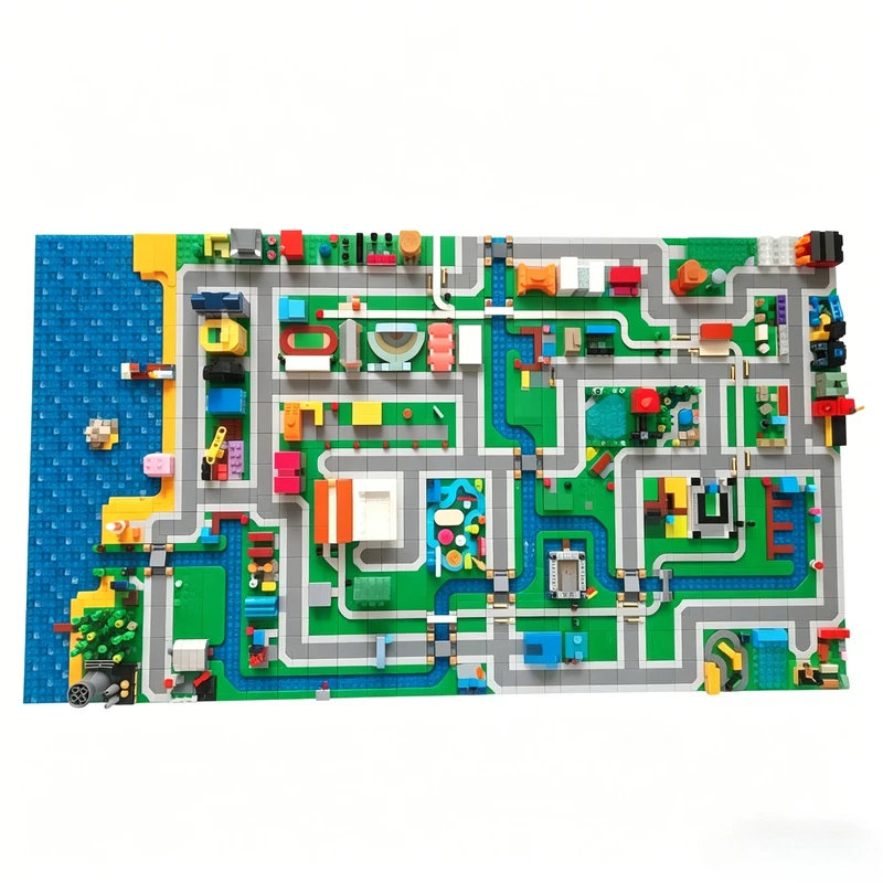 6176 PCS Customize Micro Scale Click City V5 Layout Model Custom Creative Building Block DIY Assembly Educational Toy Collection