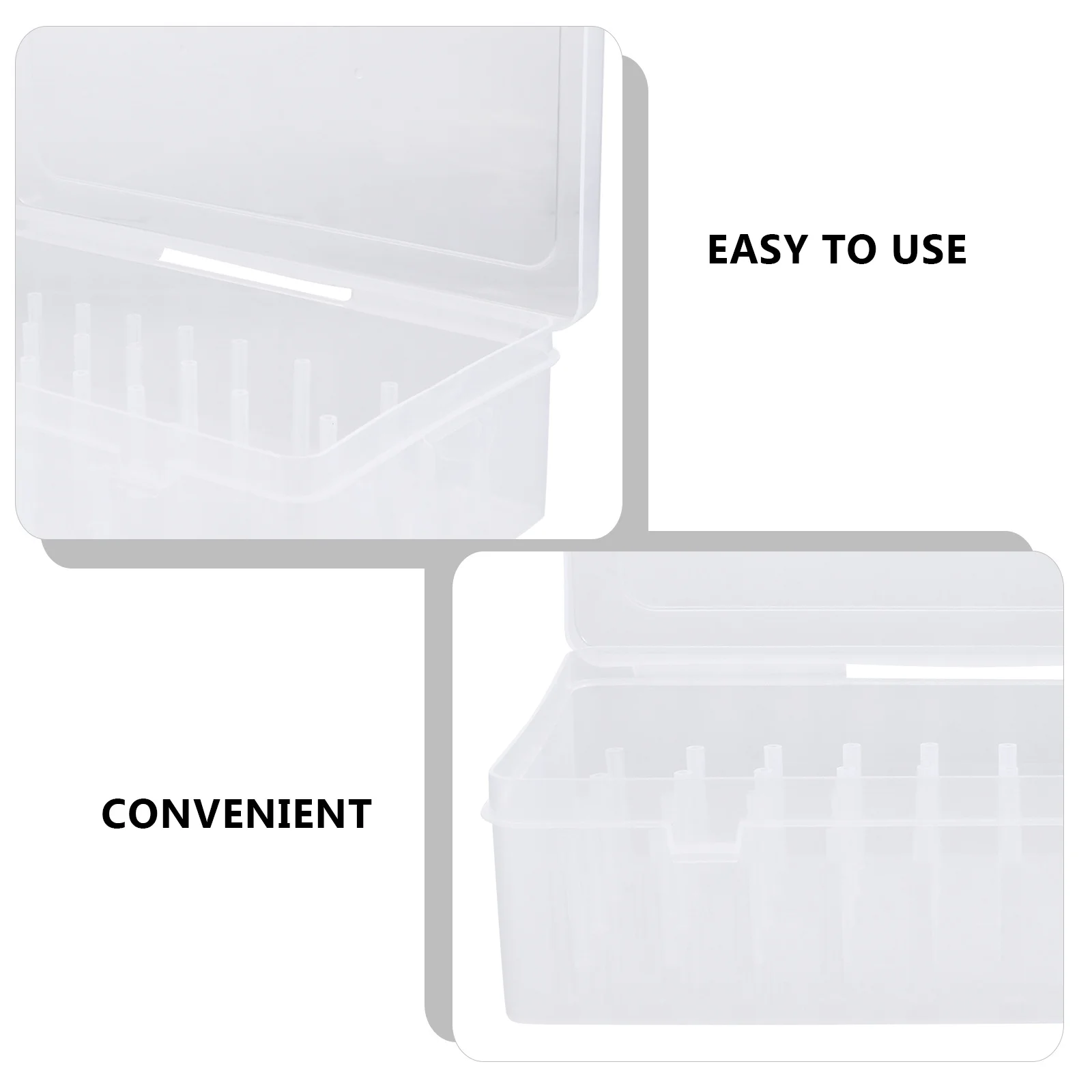 

2pcs Large Capacity Embroidery Boxes Clear Window Clamshell Lock Dust-Proof Sewing Thread Organizers Storage Containers For