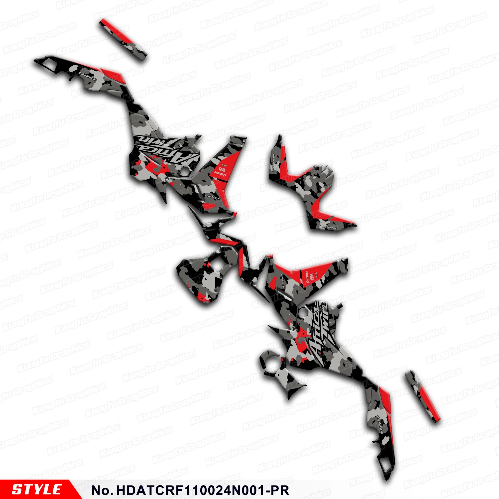

Графический комплект клейких наклеек JY Racing для HONDA Africa Twin CRF1100L 2024 2025, HDATCRF110024N001-PR