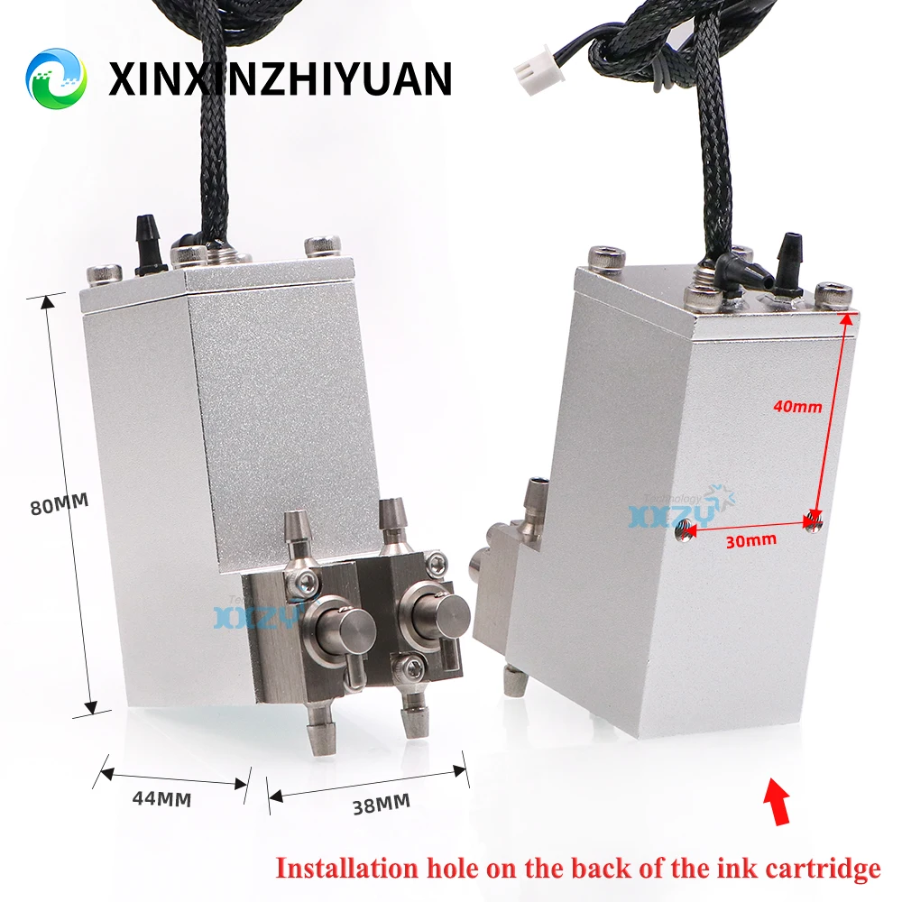 Inkjet Printer Metal Sub Tank With 2 Valves Negative Pressure Ink Cartridges for UV Flatbed Machine 38*44*80MM Ink Tank