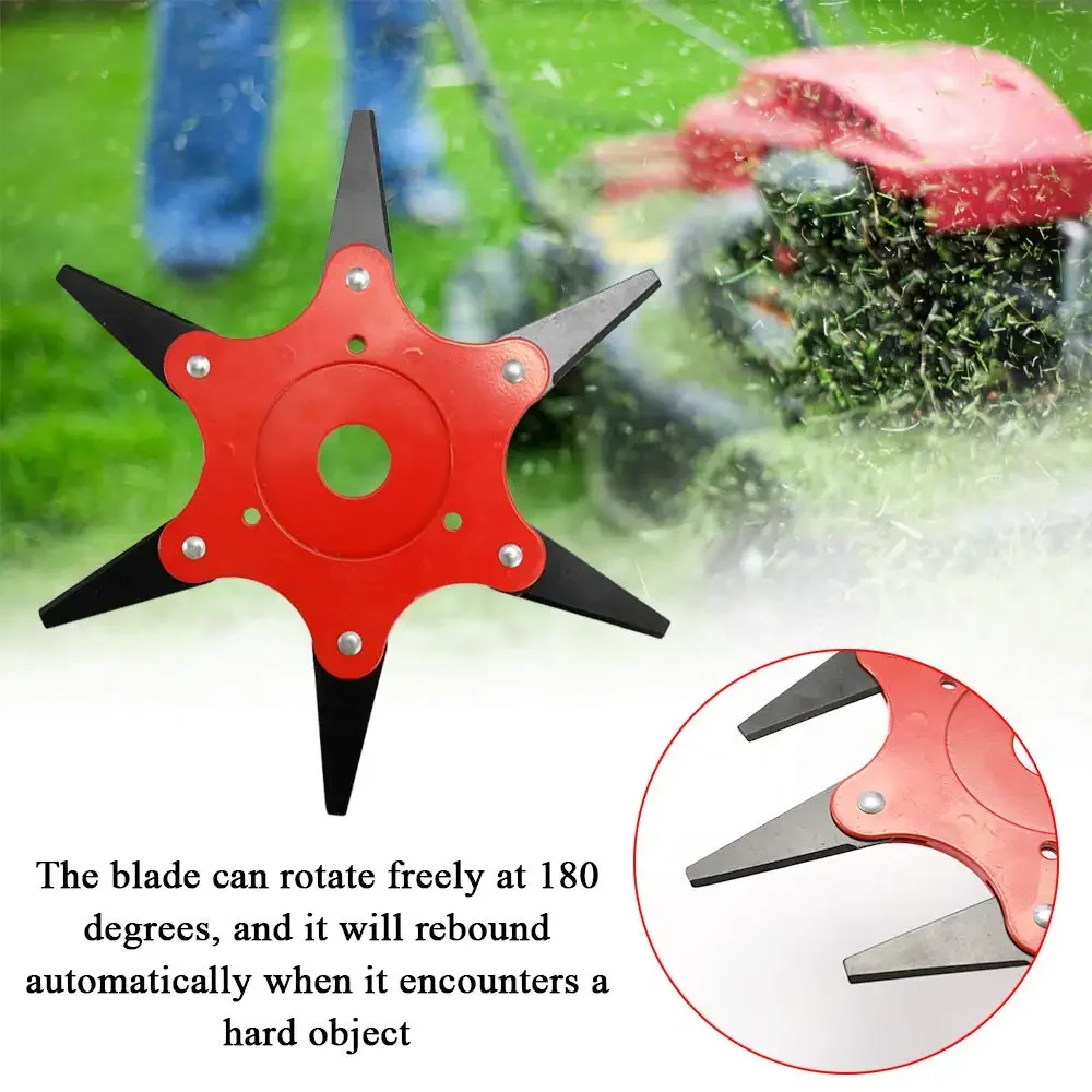 Manganese Steel Cutter Mower Blade 6 Teeth Grass Durable Trimmer Head Lawn Weeding Garden Power Tools Supplies Accessories