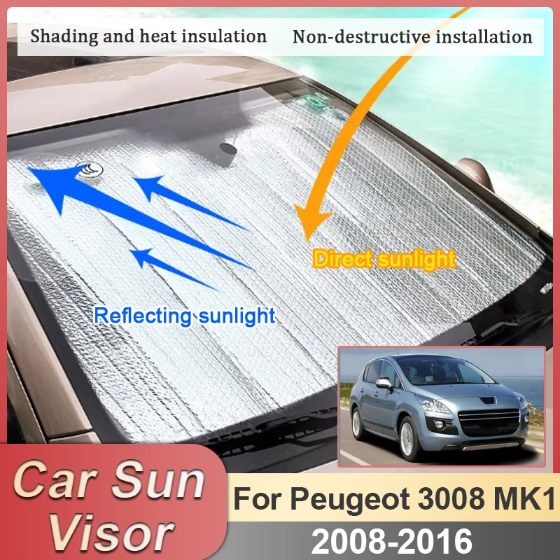 

For Peugeot 3008 T84 MK1 2008 2009 2010-2016 Car Windshield Surround Sunshades Side Windows Visor Full Covers Car Accessories
