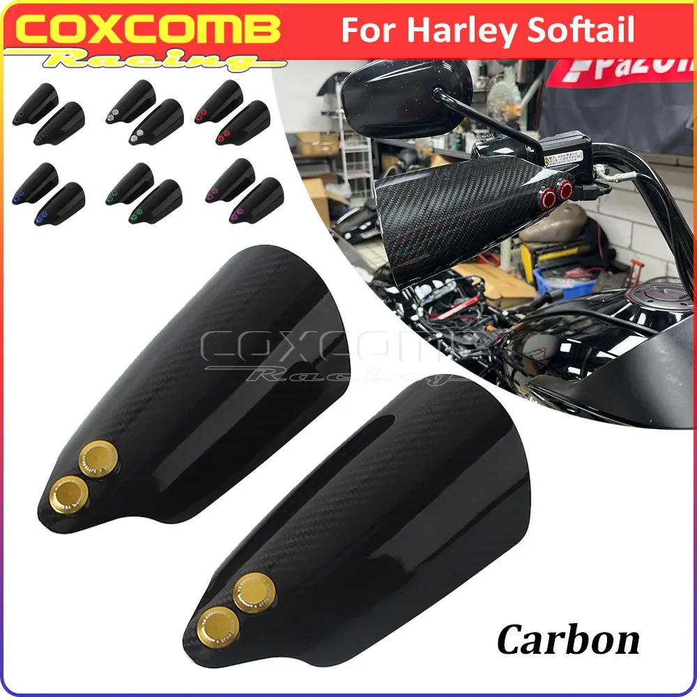 For Harley Heritage Classic FLHC 114 FLHCS Deluxe FLDE Motorcycle Handle Bar Handguard Hand Shield Protector Carbon Handguards