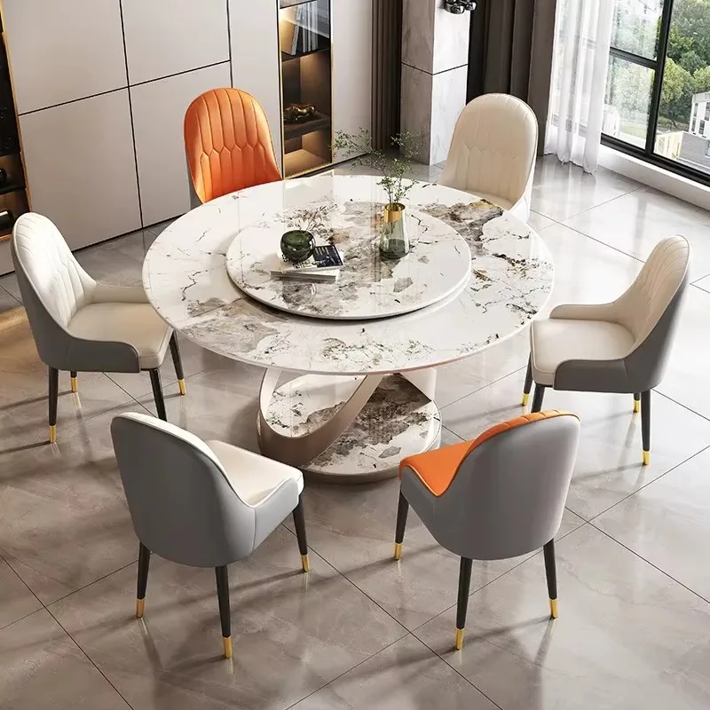 Luxury Italian Round Dining Table Latest Designer Modern Dining Table With Chairs Wholesale High End Dining Table Set