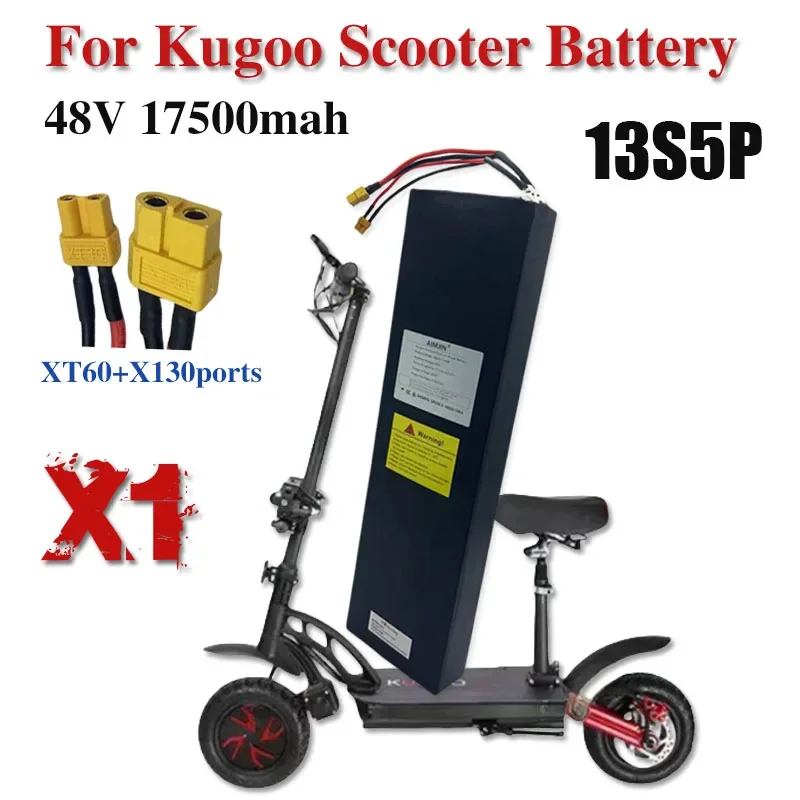 NEW 48V 17500mAh 13S5P Lithium Battery pack For Kugoo X1/X1 Plus Electric Scooter Battery 17.5Ah 840Wh with BMS