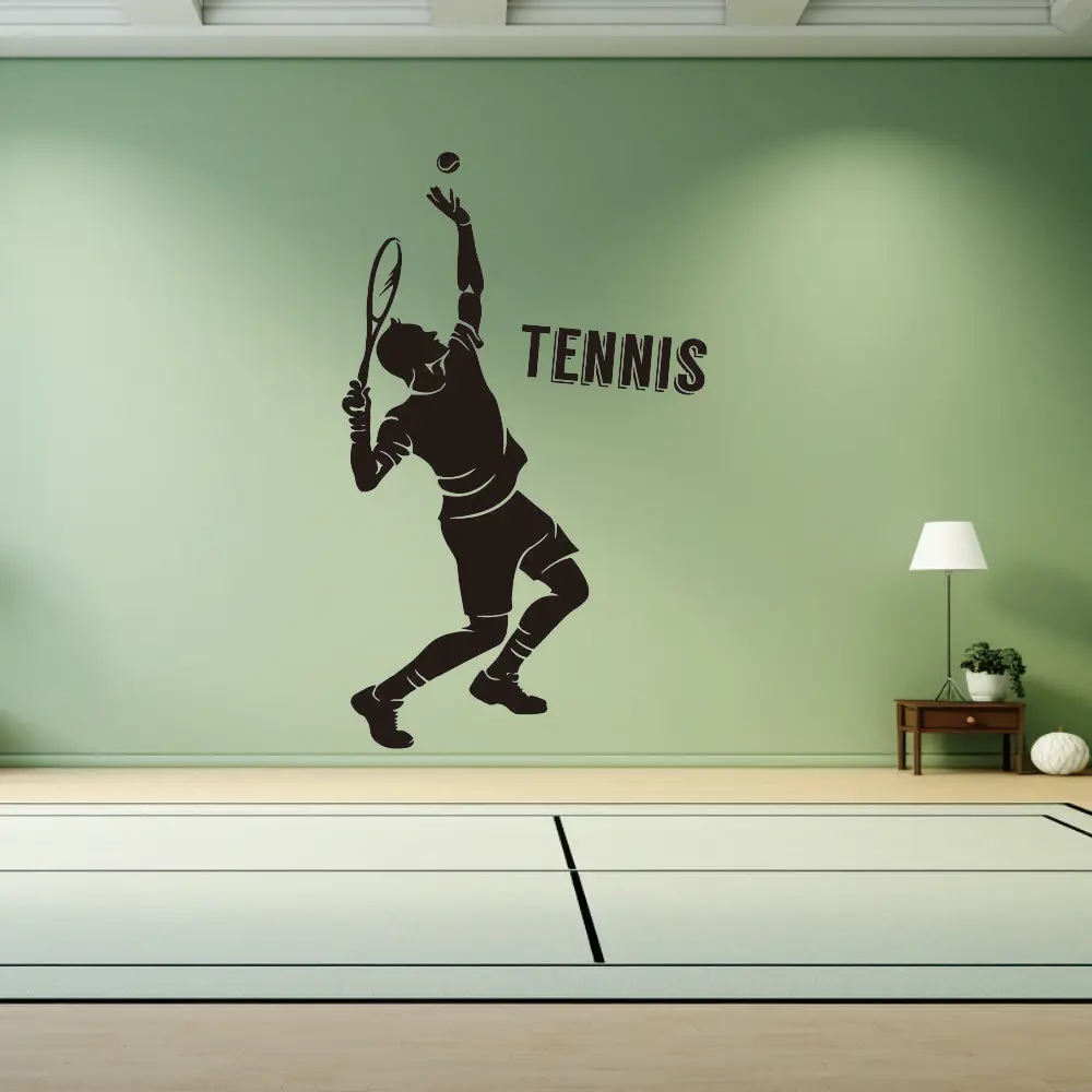 Removable Self-Adhesive Vinyl Tennis Player Play Tennis Home decor perfect for Bedroom Living Room Decorative Sticker JZY150