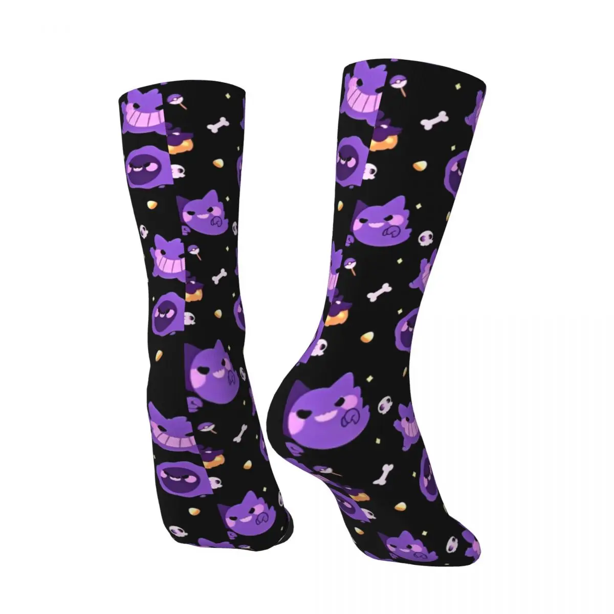 Japanese Anime Pokemon Gengar Cartoon Socks Autumn Stockings Elegant Men Comfortable Socks Design Outdoor Anti Sweat Socks