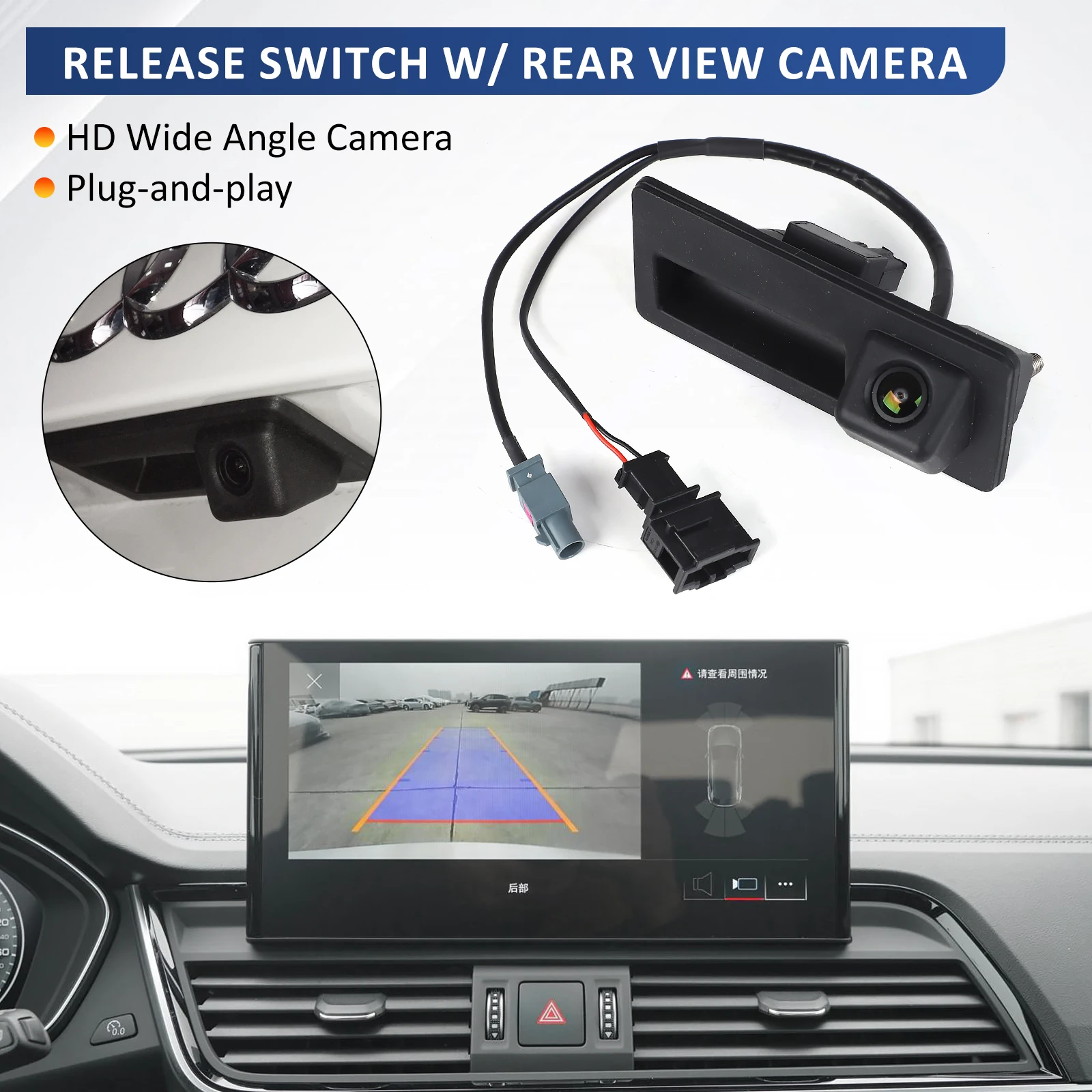 

5N0827566AA Tailgater Handle with Backup Camera Tailgater Replacement 5N0827566C 5N0827566AJ For 2009-2018 Audi RS7 A6 C7 4G