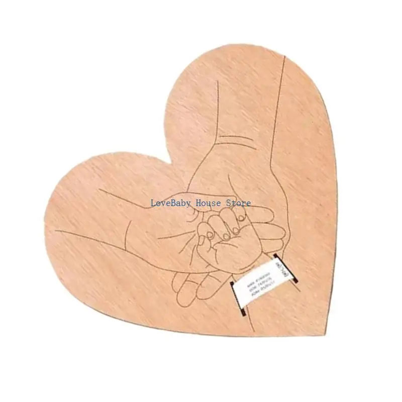 BX0D Porta bracciale per nascita in legno inciso, design liscio, ricordo per oggetti scena fotografici per neonati e regali