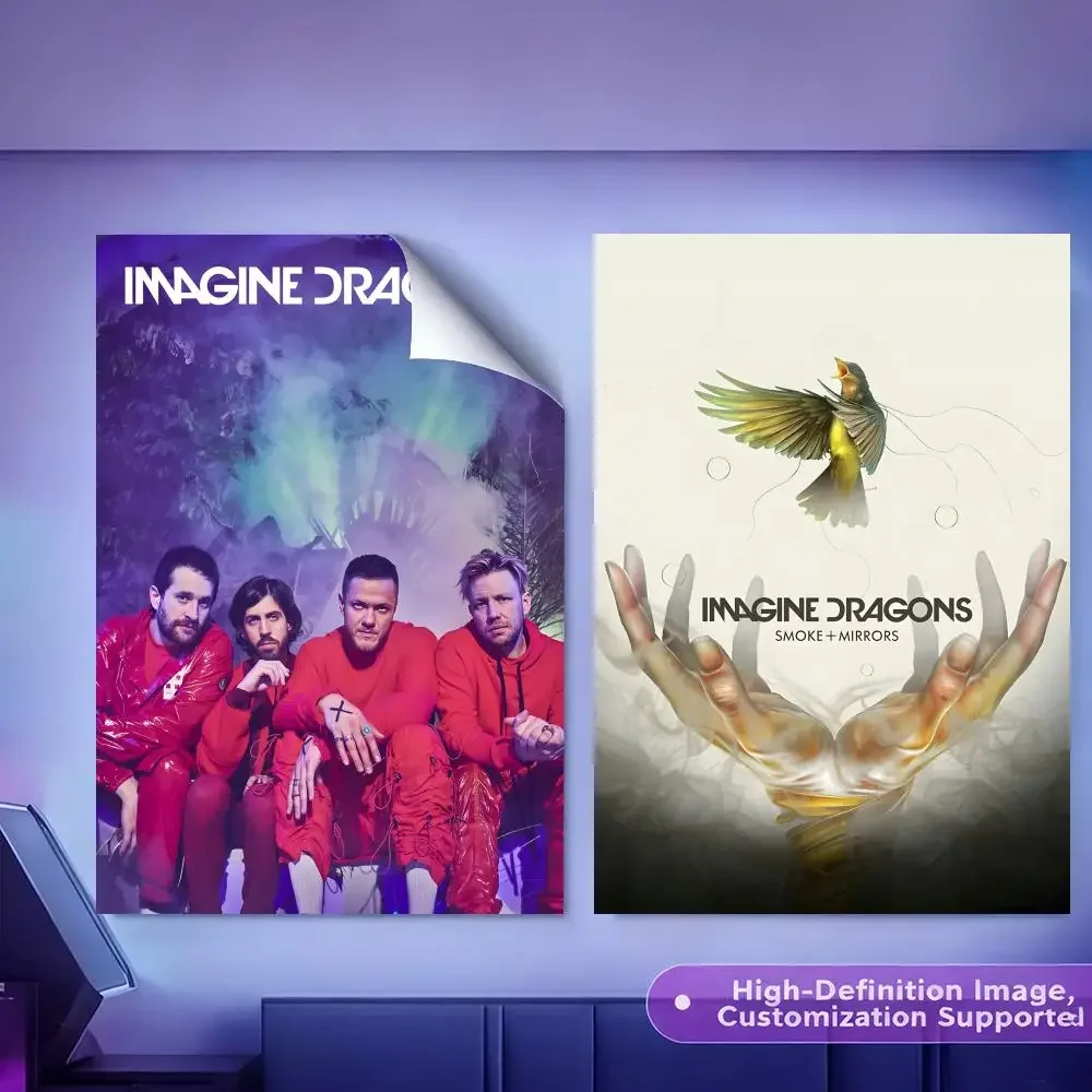 Rock Band Imagine D-Dragons Bones Painting Calligraphy HD Canvas Poster Crease Free Waterproof All Space Wall Decor