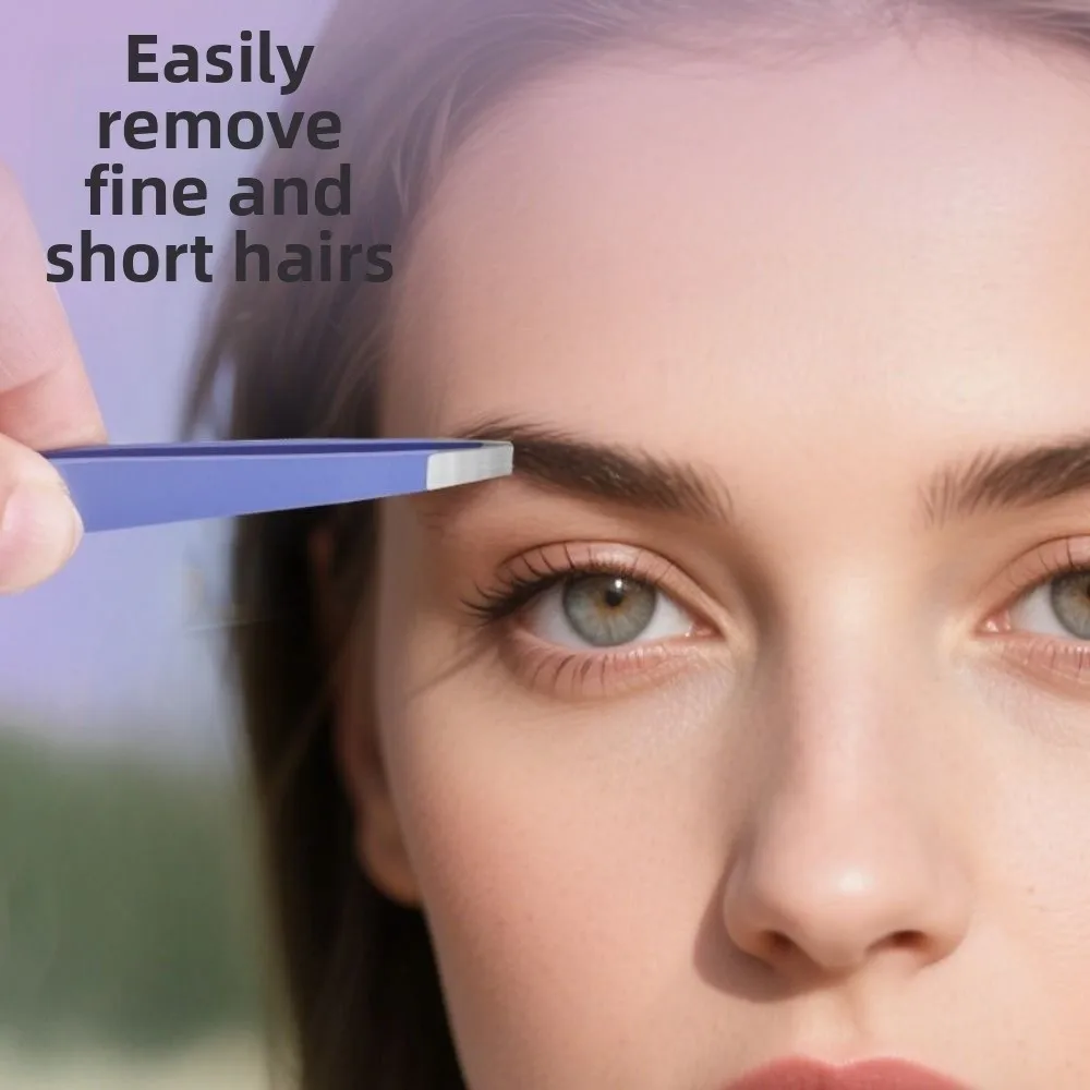 ชุดแหนบถอนขนสแตนเลส 4 ชิ้น/ชุด ปลายแหลม ปากเฉียง สำหรับถอนขน พร้อมกระเป๋าเก็บ แหนบถอนขนตา