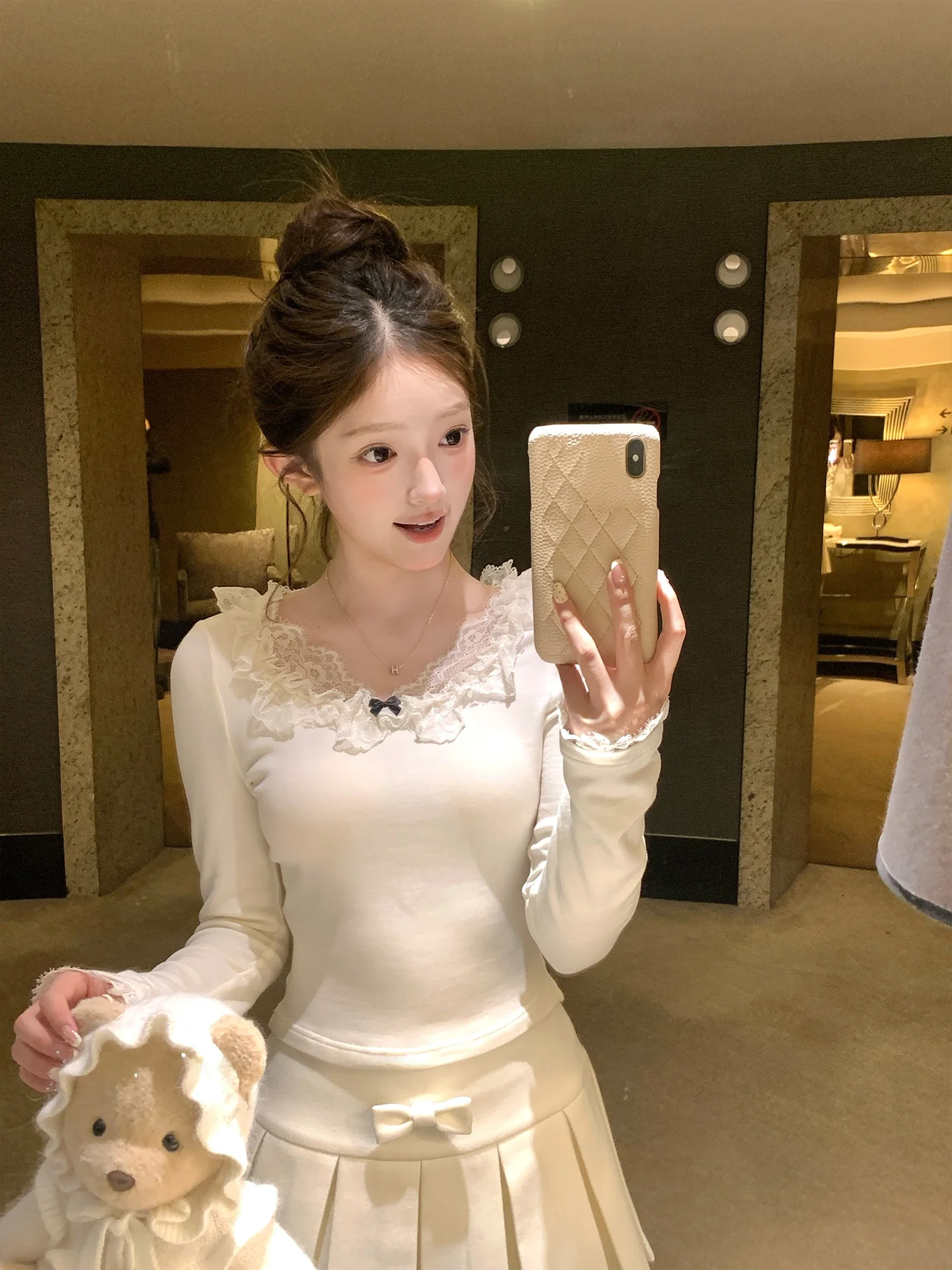 

Женская мягкая вязаная кофта Acaine с длинным рукавом и V-образным вырезом, облегающая, для ношения под одеждой, зимняя, из комфортной ткани