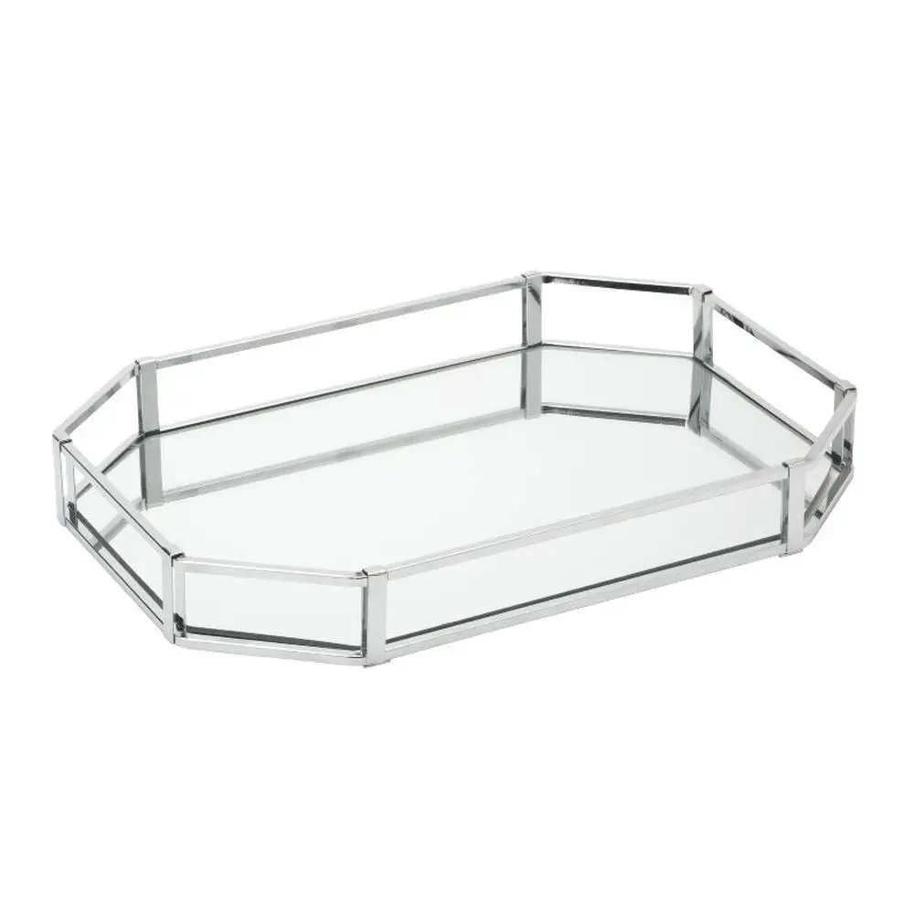 

Steel Bathroom Tray Organizer Octagon Design Chrome UPC 633125303680 Imported