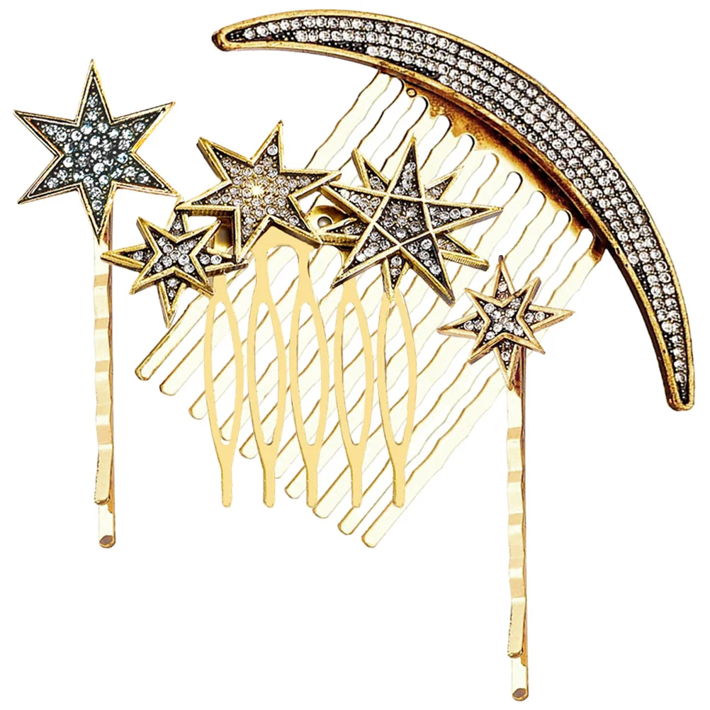 

1 set 1 Set Vintage Hair Clips Side Comb For Women Wedding Party Hair Decor Star Barrettes Bridal Headpiece Jewelry Accessories
