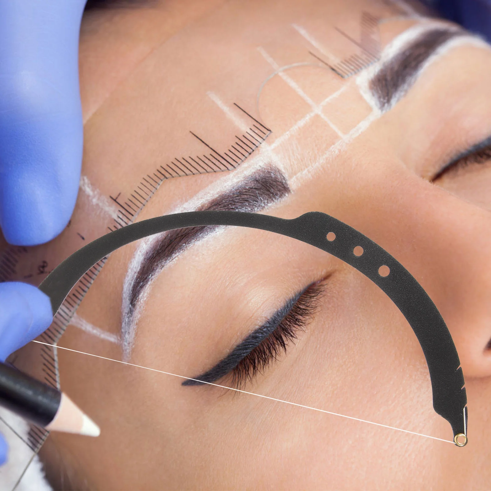 1Set Augenbraue Positionierung Lineal Bogen Form Augenbraue Mess Werkzeug für Make-Up Microblading Tattoo Mapping Kit Leichte Shaper