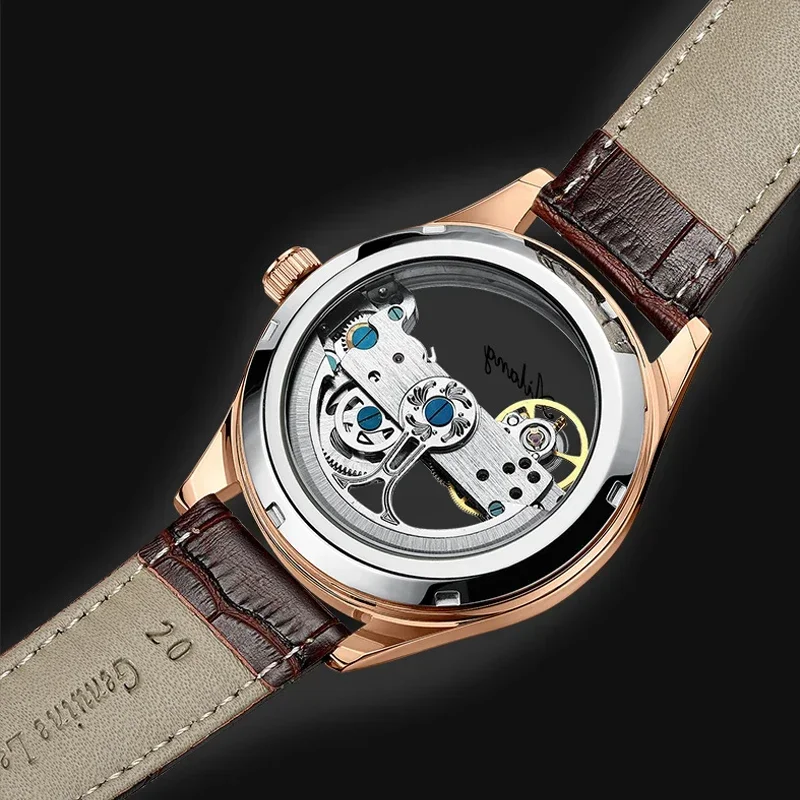 New concept watch transparent design automatic mechanical watch men casual fashion diesel engine watch top brand 2024 male clock