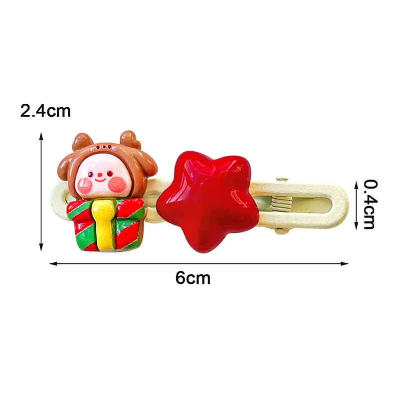 Cartoon Christmas Hairpin Cute Santa Claus Christmas Tree Star Side Bangs Clip Girls Headwear Hair Accessories New Year Gifts image 6