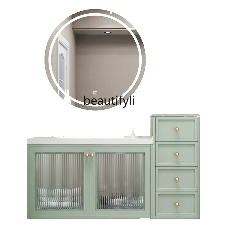 

Light Luxury Nordic Bathroom Cabinet Combination Stone Plate Bathroom Smart Washbasin Washstand