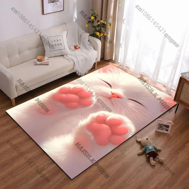 Soft adorable kitten paws relaxation carpet Yoga living room room decor children's crawling mat doormat area rug