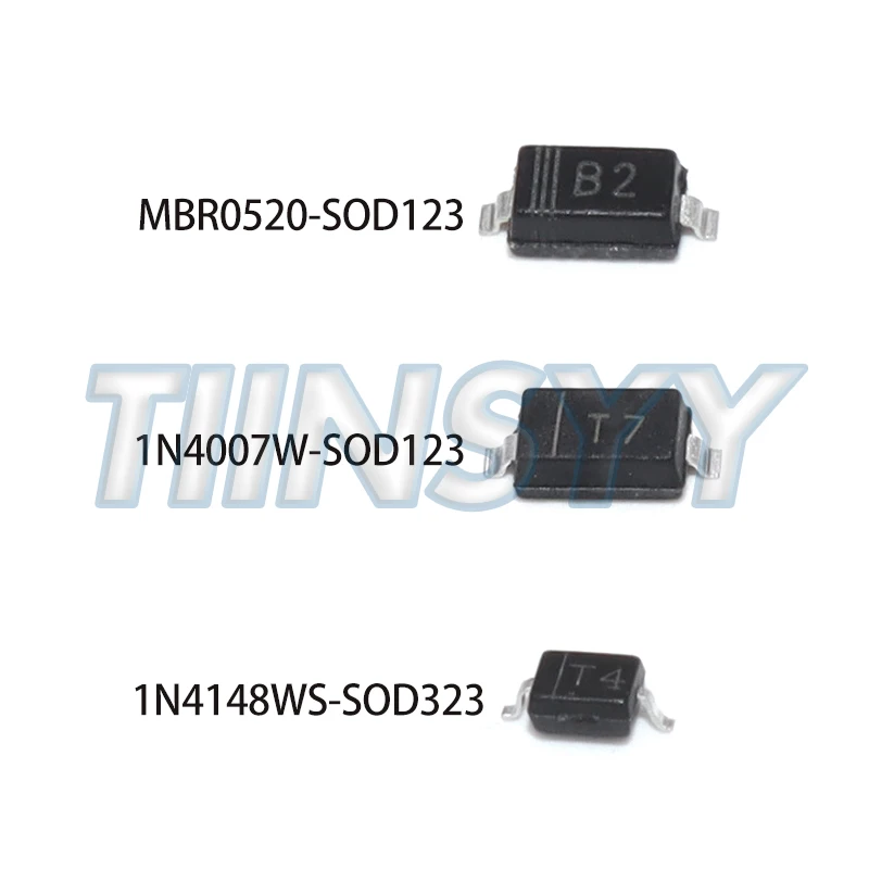 100pcs SMD diode 0805 SOD-123 1N5819 1N4007 1N4148 SOD123 SOD-323 1206 1N4148WS 1N5819WS B5819WS SOD323 Schottky diodes