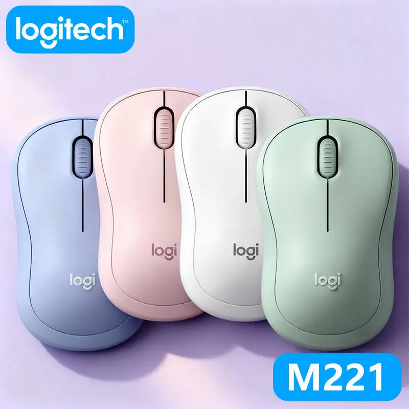 Logitech M221 Wireless Silent Mouse - 18-Month Battery Life USB Receiver Quiet Clicks Slim Ergonomic Design for Business Users