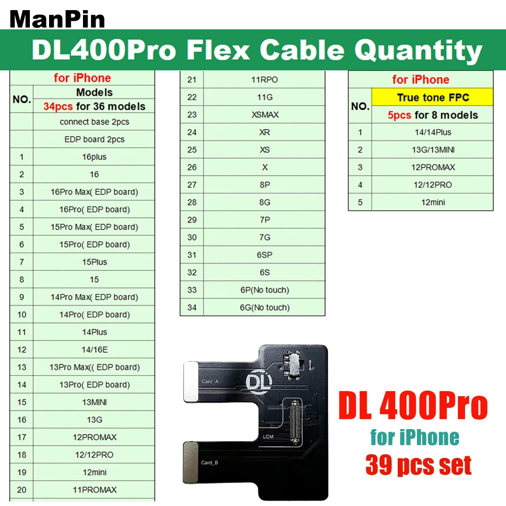 

Testing Flex Cable For iPhone iPad iWatch DL400Pro Smart Screen Tester Box LCD Display 3D Touch Current Light True Tone Repair