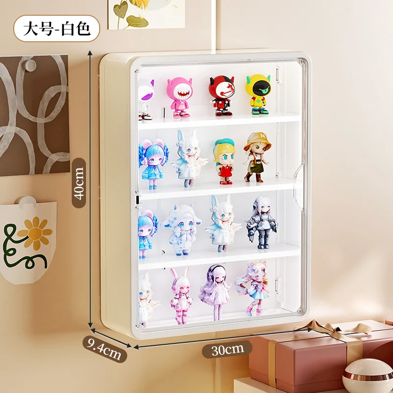Bohrfreie Wandmontierte Klare Vitrine Staubdichter Acryl-Organizer für Blind Box Figuren