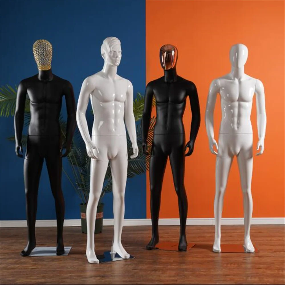 Black Plastic ABS Male Body Hand Mannequins,Wedding Decorative,Realist Cloth Model Doll, Maniqui Stainless Chassis, E062