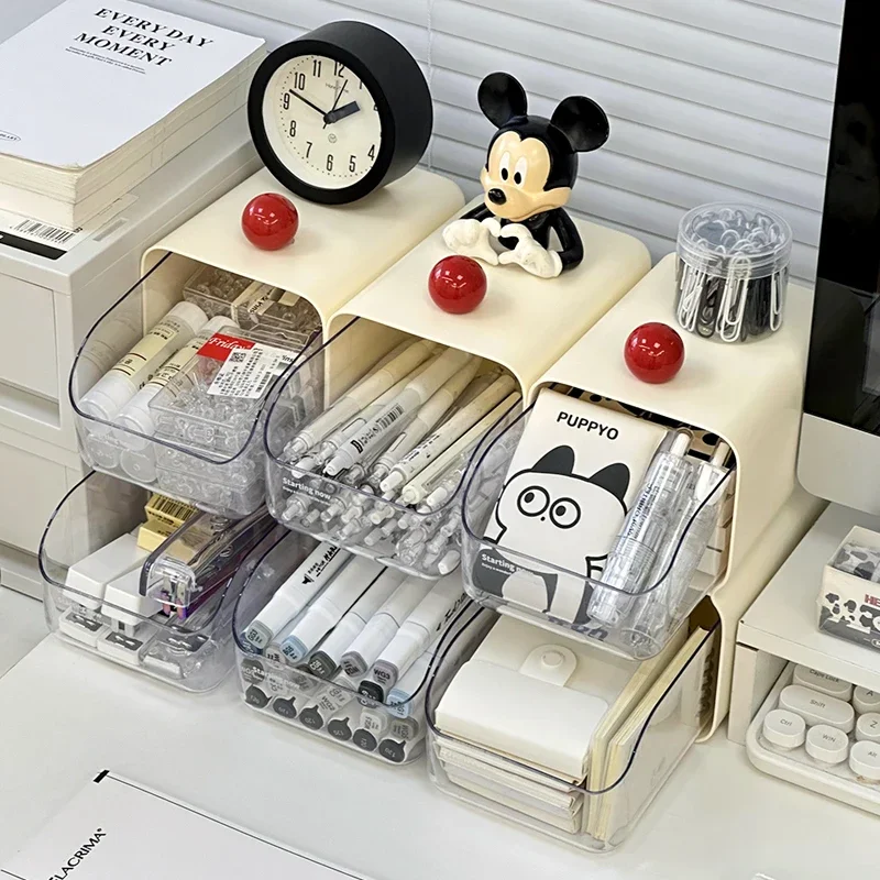 

Cream Wind Desktop Storage Box Drawer Cute Organizing Stationery Storage