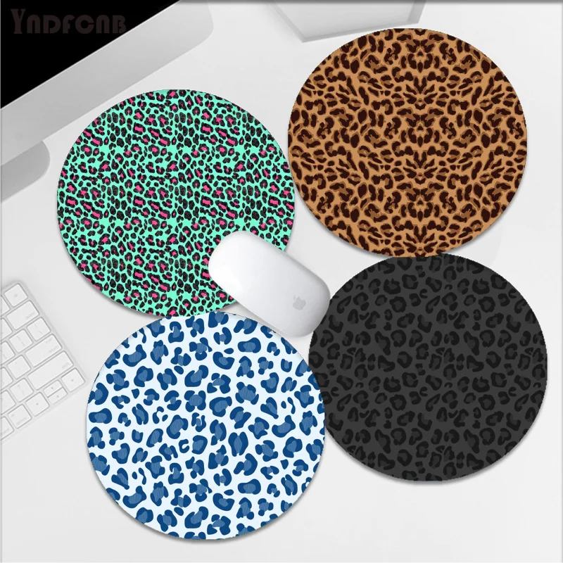 Leopard Print Mousepad Animation Round Big Promotion Table Mat Mousepad Computer Keyboard Pad Games Pad For PC Gamer Mousemat