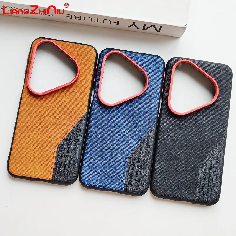 

Кожаный чехол для Huawei Pura 80/70 Ultra 80/70 Pro с дизайном в стиле ковбоя, сенсорными металлическими кнопками и текстурой из канваса