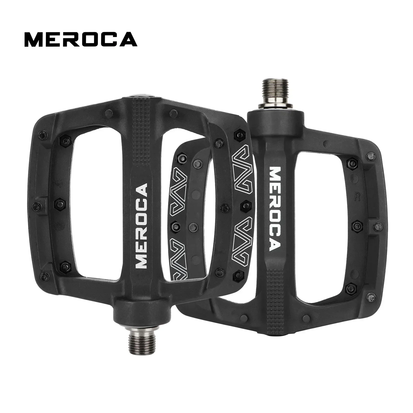 MEROCA Ultra-Light Bicycle Pedal Nylon Fiber 3-Bearing MTB Pedal Widened Non-Slip Mountain Bike Pedal Cycling Accessories