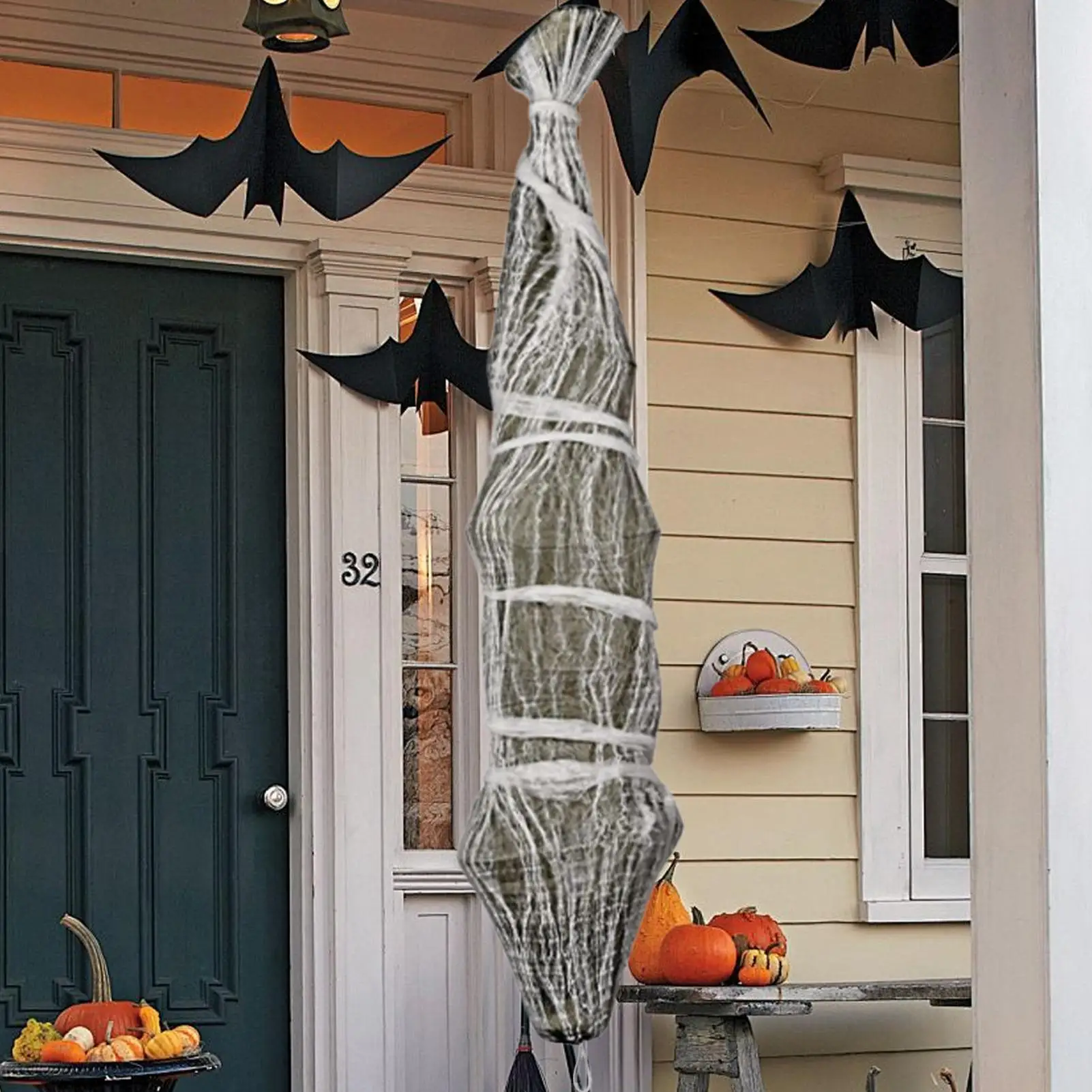 怖い偽の死体ハロウィン死体小道具リアルな等身大クモの巣デザイン不気味な装飾庭の芝生パティオ裏庭用