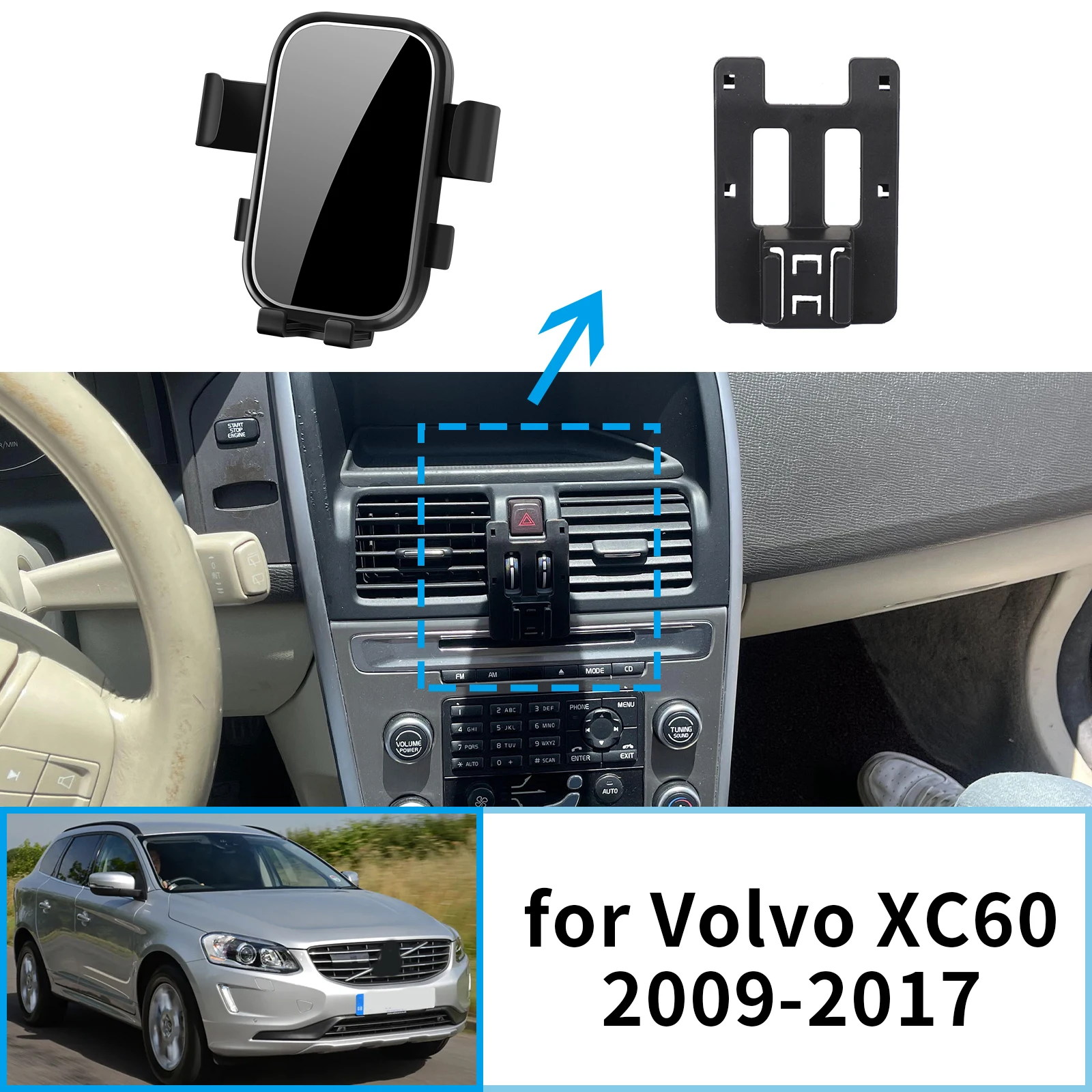 

Car Mobile Phone Holderfor Volvo XC60 XC 60 2009~2017 360 Navigation Stand Auto GPS Bracket Accessories