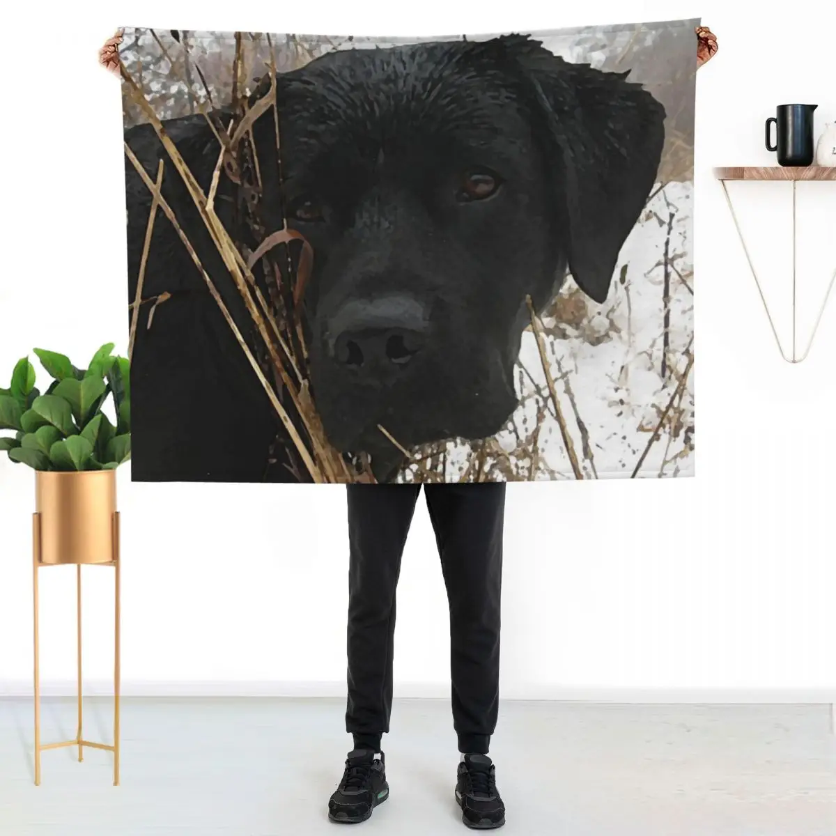 Late Season Hunt - Black Labrador Throw Blanket Cute Tourist Plaid on the sofa warm for winter Winter beds funny gift Blankets