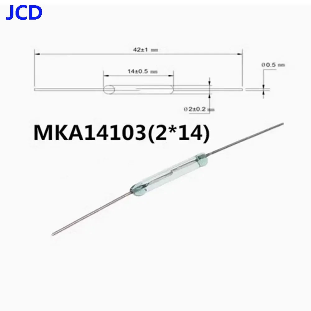 5/10 PZ MKA-14103 Cavi Tono Vetro N/O SPST Reed Switch 10-15AT 2x14mm Una Conversione Normalmente Aperta Normalmente Chiusa