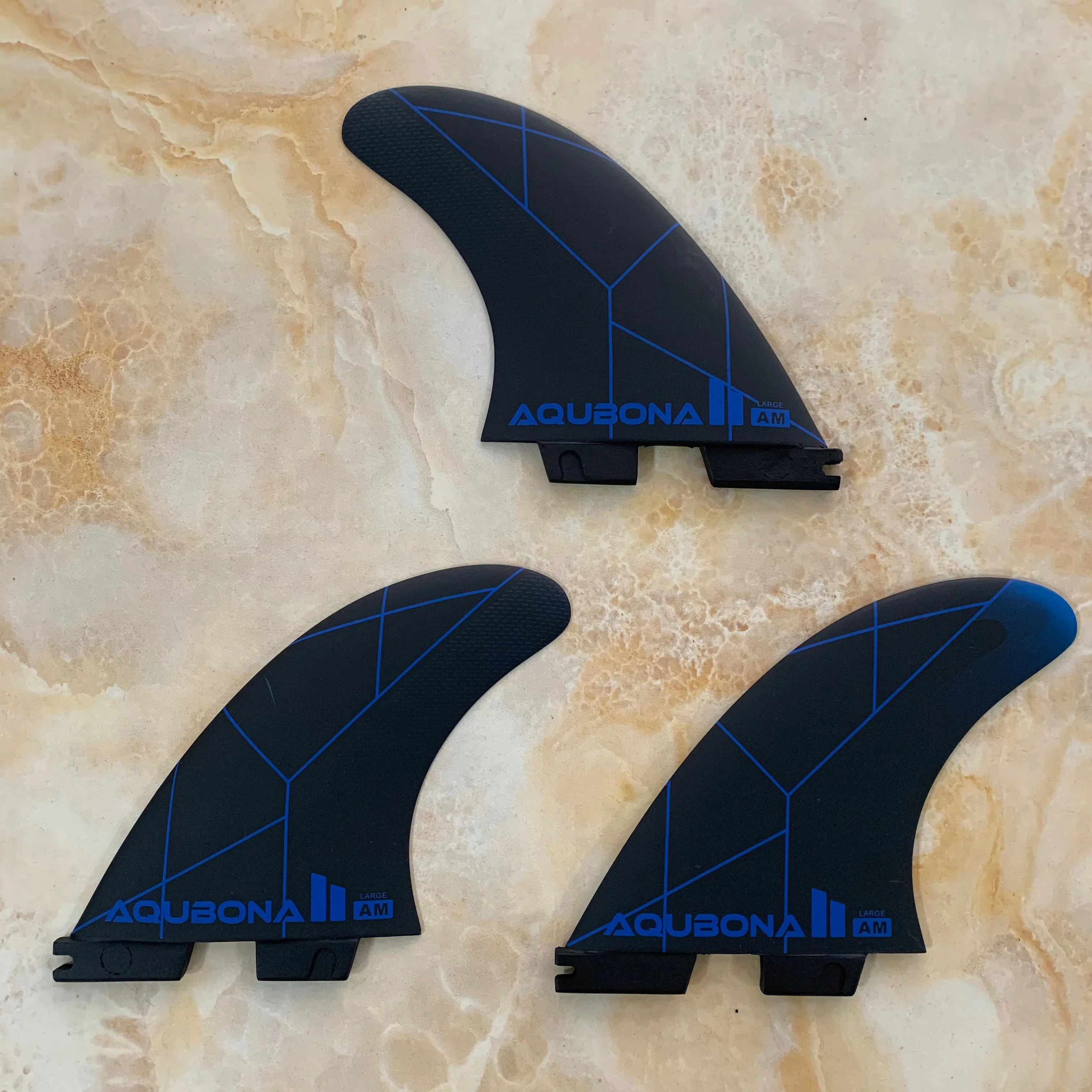 AQUBONA Surfboard Fin Double Tabs II Fiberglass Fin Tri Fin Set G6 L Size Surfing fins forLongboard Shortboard Funboard