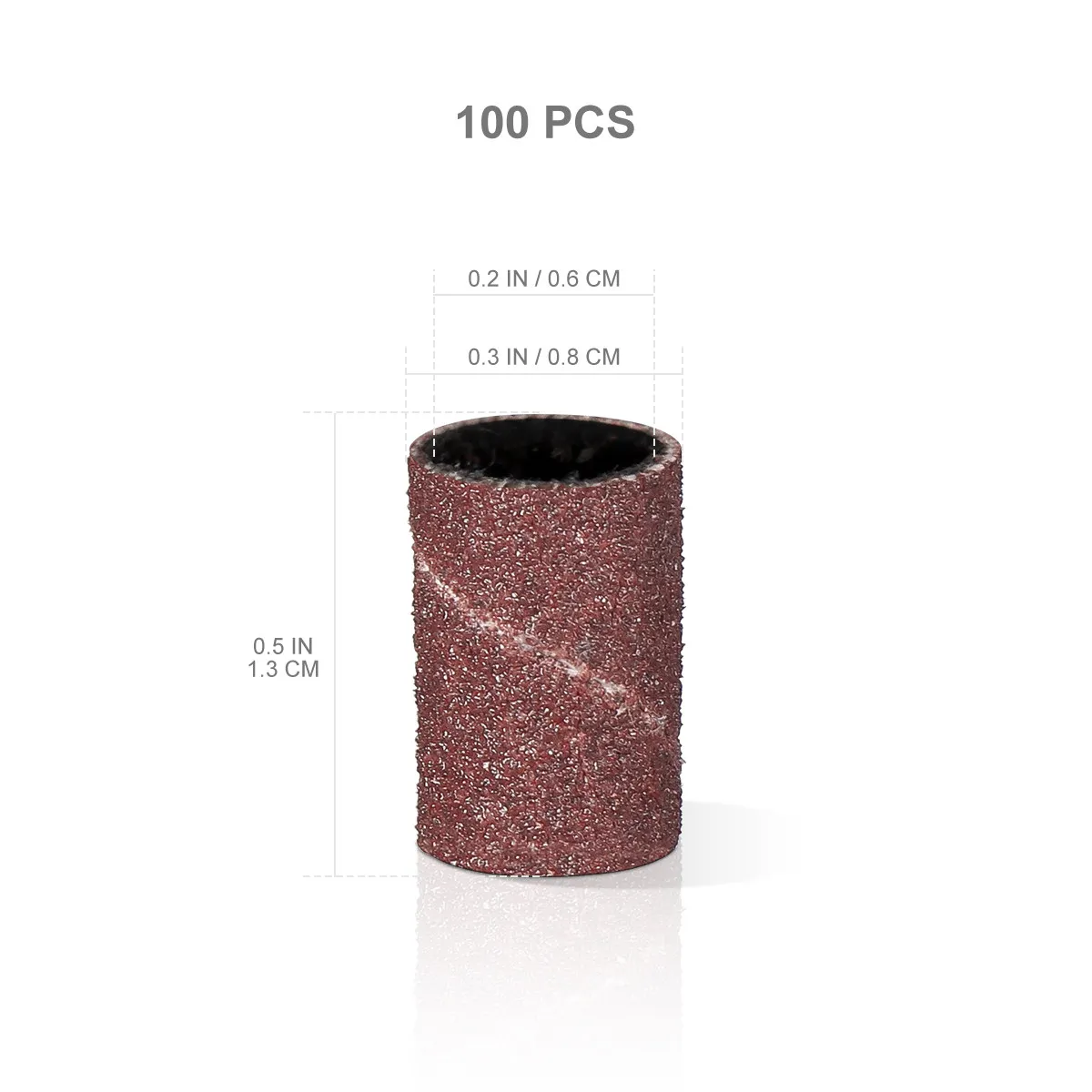 100Pcs Mounted Cylindrical Grinding Head Sanding Bands for Nail Drill Manicure Tools Abrasive Sleeves Grinding Head Sander