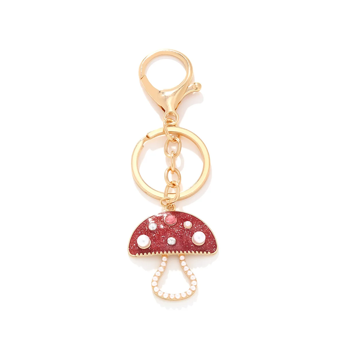 

European and American fresh oil-dripping mushroom pendant keychain, cute enamel bag pendant