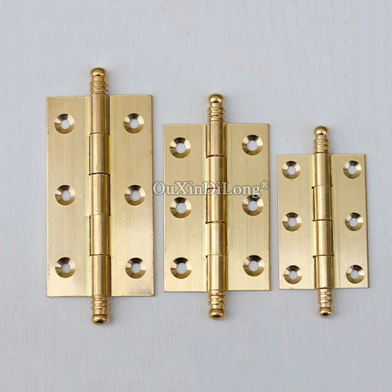 Antique 10PCS Solid Brass Round Head Furniture Hinges Cupboard Wardrobe Bookcase TV Cabinet Hinges Folding Door Screen Hinges