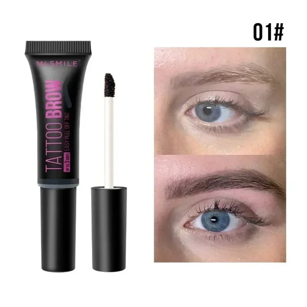 Gel de cejas a prueba de agua, tinte de tatuaje semipermanente, maquillaje, rasgado, 3 colores, tinte de cejas de larga duración, crema cosmética