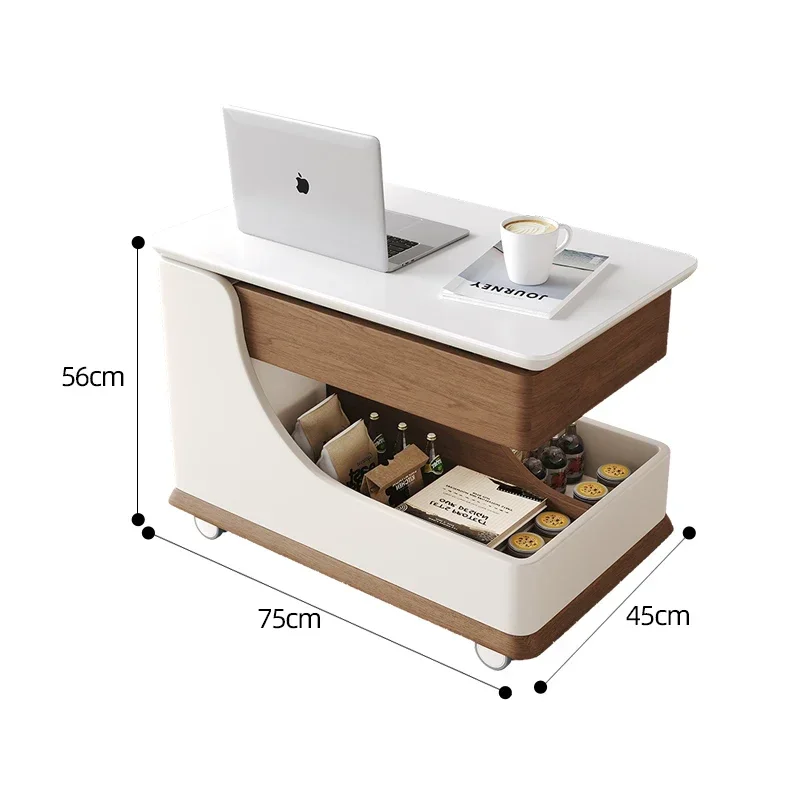 Mesa de centro móvel Carrinho multifuncional Mesa pequena de elevação