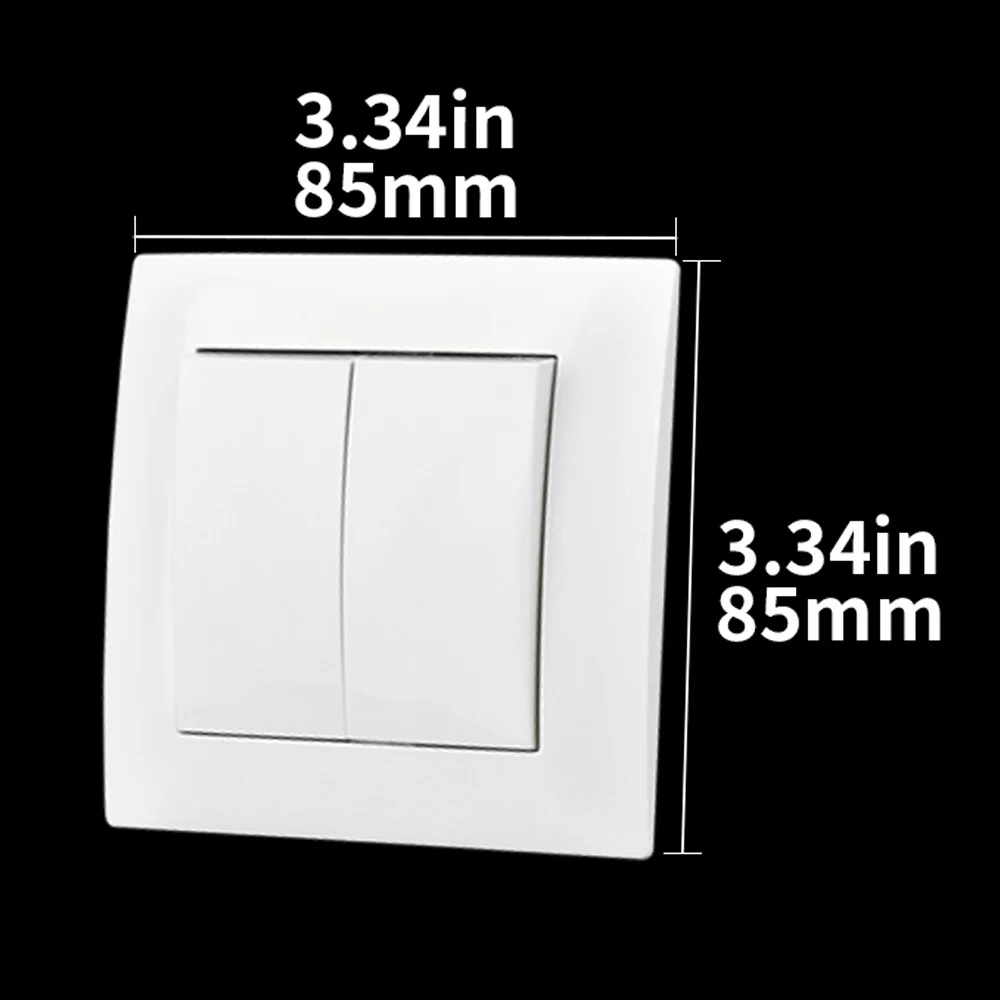 WESA White Classic pannello in plastica ignifuga 2 Gang 1 Way Wall Light Switch On / Off interruttore a bilanciere 16A AC 250V 86mm * 86mm